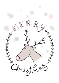Funny Side Up - Poster Merry Christmas / Reindeer (A4)