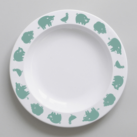 Buddy and Bear melamine bord Boerderijdier (groen)