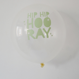 The Cherry on Top - Ballonnen Hip Hip Hooray (wit/mintgroen)