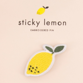 Sticky Lemon geborduurde broche Citroen