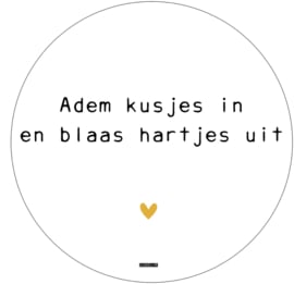 Label-R | Muurcirkel Adem Kusjes In En Blaas Hartjes Uit (hart geel)