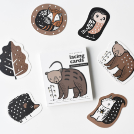 Wee Gallery | Rijgkaarten / Lacing Cards - Woodland Animals