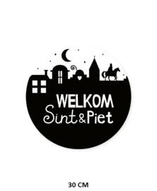 Raamsticker Welkom Sint & Piet (30 cm)