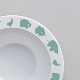 Buddy and Bear melamine kom Boerderijdier (groen)