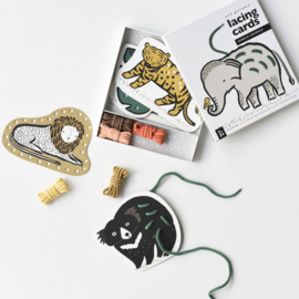 Wee Gallery | Rijgkaarten / Lacing Cards - Jungle Animals