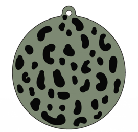 Label-R | Kersthanger Leopard Olijfgroen