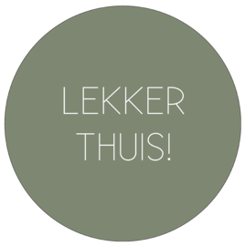 Label-R | Muurcirkel Tekst Lekker Thuis! (olijfgroen)