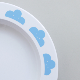 Buddy and Bear melamine bord Happy Clouds (blauw)