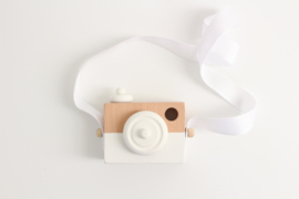 Manowoods Houten speelgoed camera (wit)