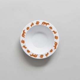 Buddy and Bear melamine kom Bosdieren (kaneel / roestbruin)