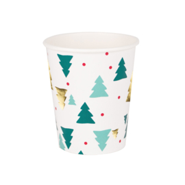 My Little Day papieren beker Christmas Trees (8 stuks)