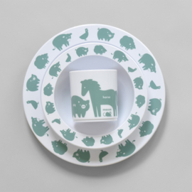 Buddy and Bear melamine beker Boerderijdier (groen)