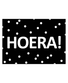 Ansichtkaart Hoera (zwart)