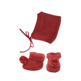 Olli Ella | Dinkum Doll Knit Set Muts + Slofjes - Plum