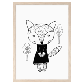 Mini Learners – Poster Fox in a dress (A3)
