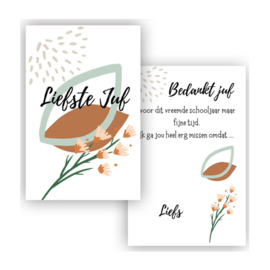 Esva Design | Kaart Liefste Juf Bloemen (groen)