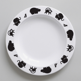 Buddy and Bear melamine bord Wilde Dieren (zwart)