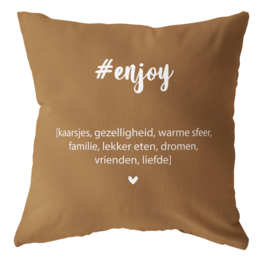 Label-R | Buitenkussen #enjoy (hazelbruin)