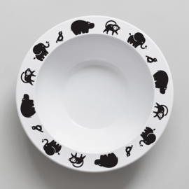 Buddy and Bear melamine kom Wilde Dieren (zwart)