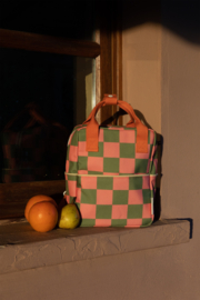 Sticky Lemon | Rugzak Klein Farmhouse Checkerboard (sprout green + flower pink)