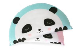 Kids Boetiek kussen Panda (mint/blauw)