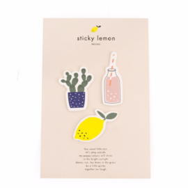 Sticky Lemon | Set van 3 patches Cactus, Citroen, Flesje Limonade