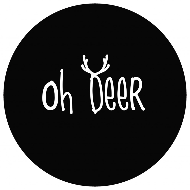 Label-R | Muurcirkel Oh Deer Zwart