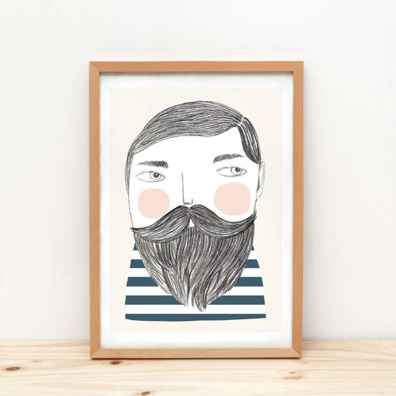 Depeapa Print Bearded Man (A4)