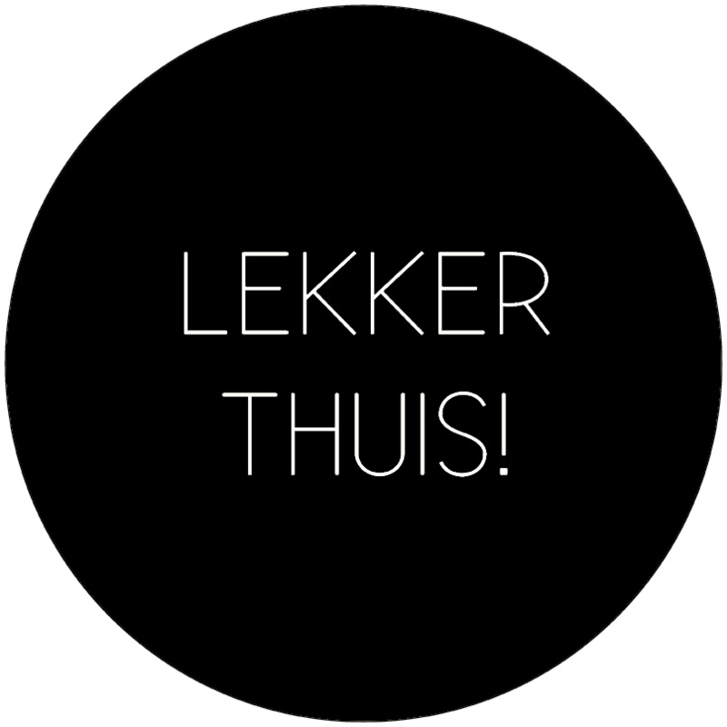 Label-R | Muurcirkel Tekst Lekker Thuis (zwart)