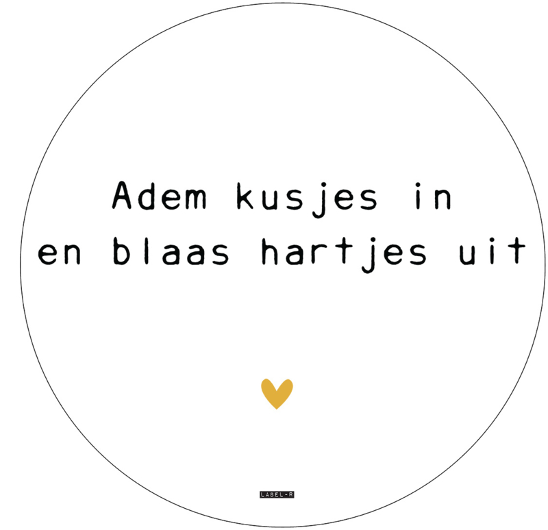 Label-R | Muurcirkel Adem Kusjes In En Blaas Hartjes Uit (hart geel) | Label-R | Things We Love webshop for stylish moms & kids