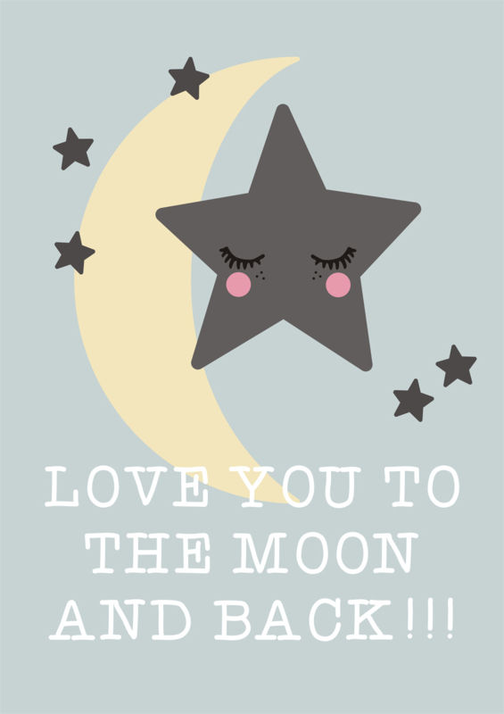 Rose in April | Print Love You to The Moon and Back (A3)