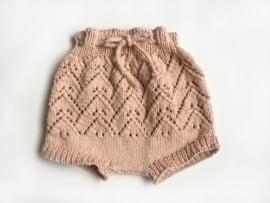 Old pink knitted culottes - Handmade