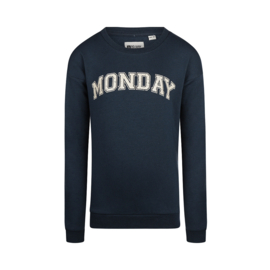 No Way Monday sweater dropped shoulder navy