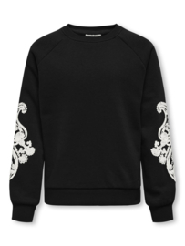 Kids ONLY sweater kogEaston life embrodery Black