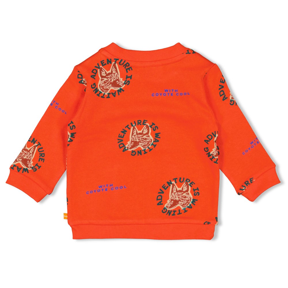 Feetje sweater aop oranje Chasing Trails