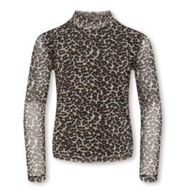 Kids ONLY mesh top Erica pumice stone leopard aop