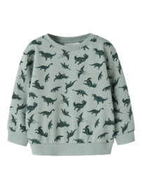 Name It Vifelix sweater jadeite lots of dinos
