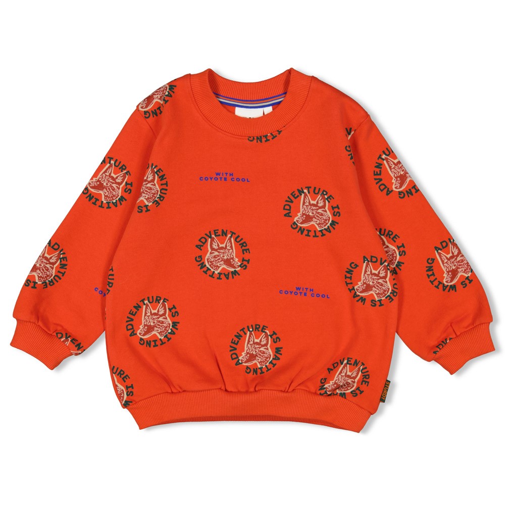Sturdy sweater aop oranje Chasing Trails