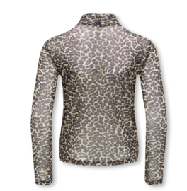 Kids ONLY mesh top Erica pumice stone leopard aop