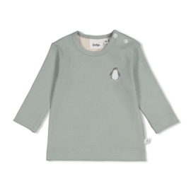 Feetje longsleeve rib zeegroen Penguin Cuddles