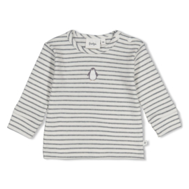 Feetje longsleeve rib met streep Penguin Cuddles