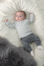 Feetje longsleeve rib met streep Penguin Cuddles