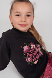 Jubel sweater relaxed fit antraciet Moon Flowers
