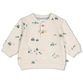 Feetje sweater aop offwhite melange Beep Beep