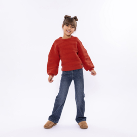 No Way Monday sweater dropped shoulder red