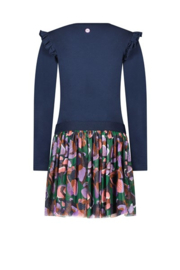B.nosy girls dress aop with jersey top navy