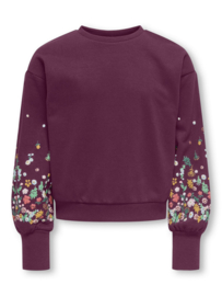 Kids ONLY Brooke sweater flower mauve wine