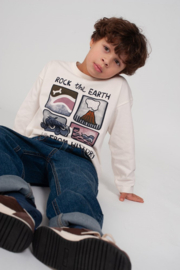 Sturdy longsleeve oversized offwhite Rock the Earth
