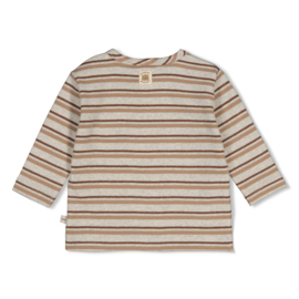Feetje longsleeve rib met streep grijs melange Tiny Timber Tales