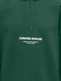 Only & Sons Curated half zip sweater pineneedle